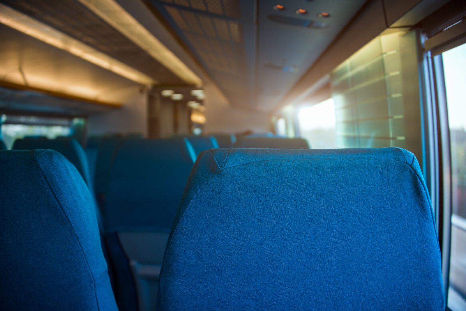 Empty Seats By Window In Train.